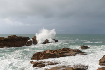 Joli paysage de la c&ocirc;te de granit rose - Bretagne France