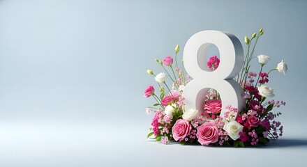 Celebrating happy women's day with flowers and empowerment