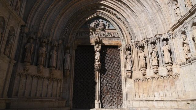 Historic Gothic Arch of Santa Mar&iacute;a la Mayor in Walled City of Morella