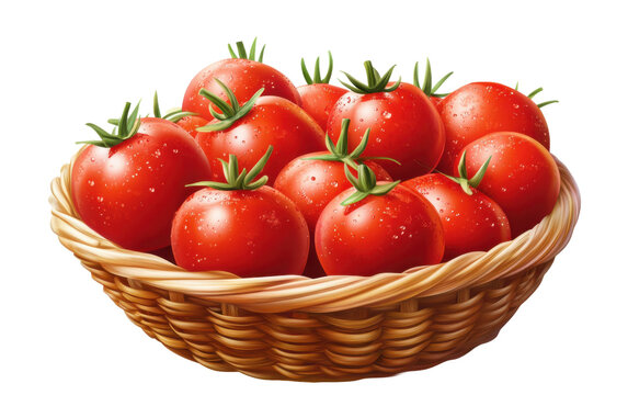 A tometo basket on white background,png