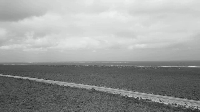 Aerial view of Lancelin sand dunes, a natural wonder in Western Australia