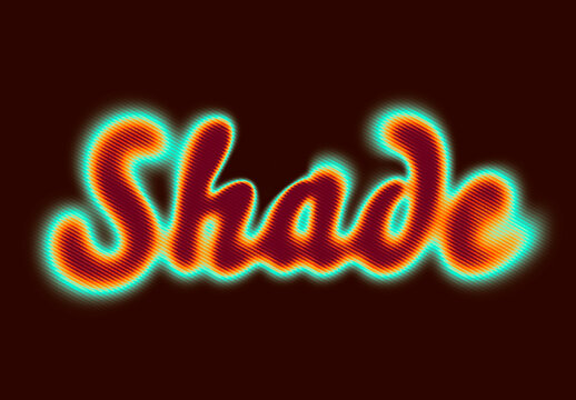 Orange And Cyan Striped Halftone Text Effect