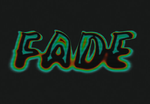 Red And Cyan Striped Halftone Text Effect