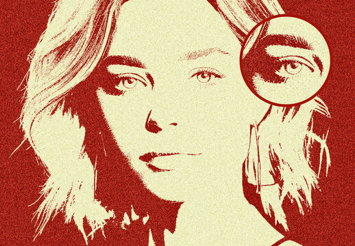 Duotone Grainy Stencil Photo Effect