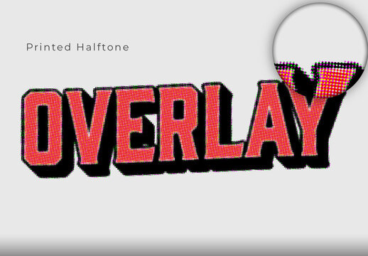 Red Comic Printed Halftone Shadow Text Effect