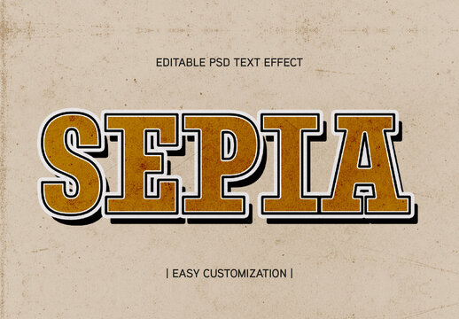 Sepia Retro Vintage Film Text Effect
