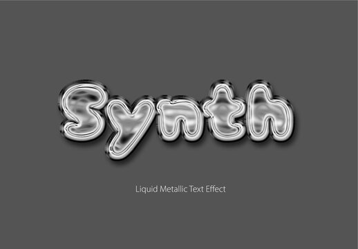 Silver Futuristic Chrome Liquid Metallic Text Effect