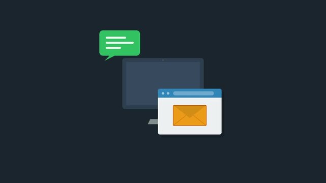 Computer Monitor and Chat Bubble Communication Icon