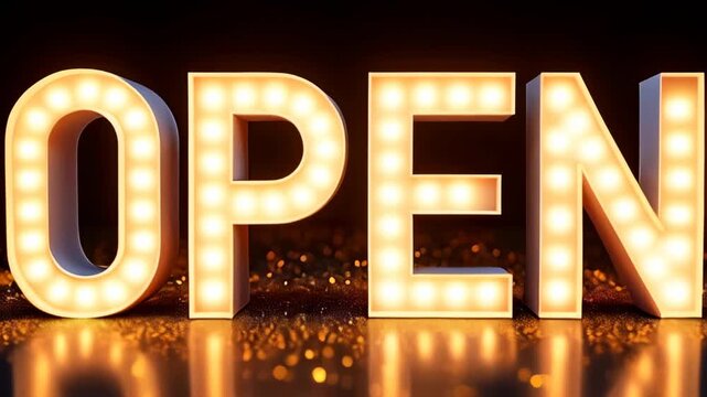 Light up sign that says open