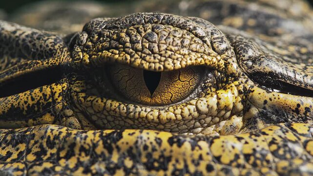 Closeup of a crocodile eye