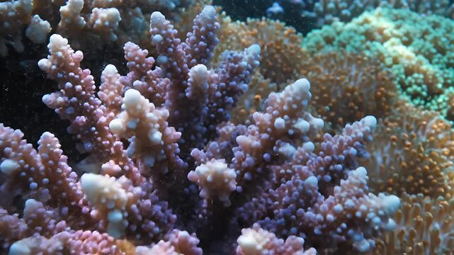 Underwater coral reef ecosystem showcasing vibrant marine life and diverse species.