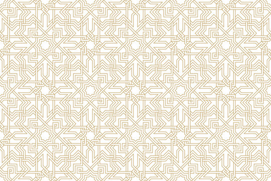 Seamless geometric pattern in authentic arabian style.