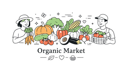 Fototapeta premium Colorful Organic Market.