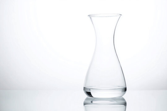 Clear glass vase with a sleek, modern design, ideal for floral arrangements or as a decorative element. Perfect for home decor or event styling.