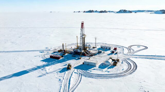 Arctic Drilling Operations, Field Engineers Conduct Systematic Sampling