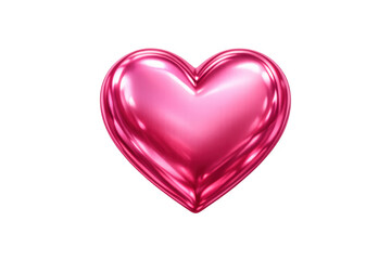 Fototapeta premium Pink heart balloon glossy 3d rendering for valentine's day romance and love concepts transparent background