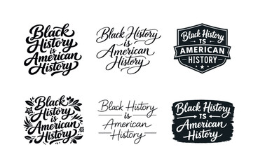 Obraz premium Inspirational Lettering Variations. African American history quotes. Set lettering. harmonious lettering variations of the same emblematic concept, each with