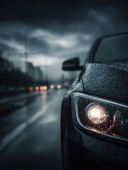 Urban Night Drive in Rainy Weather