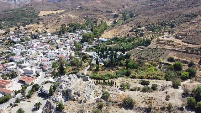 Charaki.14th. Spiral Drone Flight. Century Venetian Fortress. Charakas