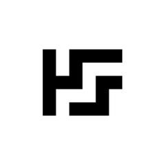 Letter HF or HS creative monogram logo