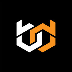 Letter BD bold creative overlapping monogram logo