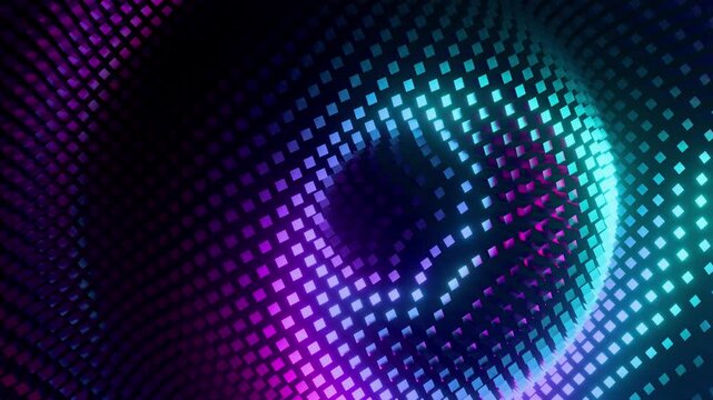 abstract blue and purple glowing background, 3d render,  smooth motion backdrop, 4k seamless loop
