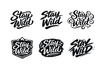 Fototapeta premium Typography Art Grid. Hand-drawn alphabet typography. Set lettering. harmonious lettering variations of the same emblematic concept, each with different