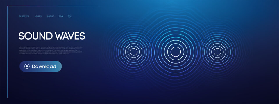 Wave sound circle with line effect background and pattern ripple music. Soundwave circular dot with vibration ai logo and abstract graphic light. Round element sensor with overlay pain red.