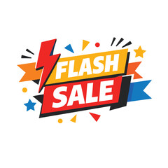 Dynamic flash sale graphic with vibrant colors