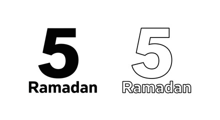 Obraz premium Ramadan islamic holiday number five vector illustration Vector