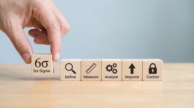 six sigma methodology wooden blocks