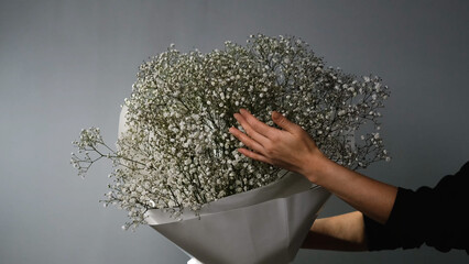 Gypsophila paniculata flowers in a bouquet