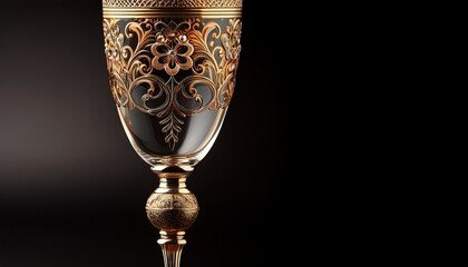 Ornate Champagne Flute With A Sculpted Detailed Stem And Bowl