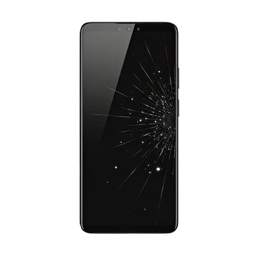 A close-up image of a broken Samsung Galaxy S8 phone with a cracked screen, perfect for conceptualizing tech-related themes