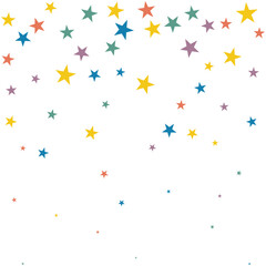 Falling Five Point Star Colourful Icons