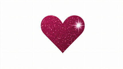 Glittery Pink Heart Shape with Sparkling Effect