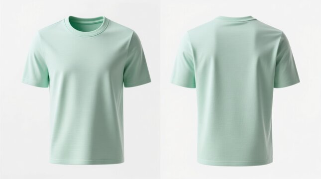 Mint green t-shirt front and back view mockup