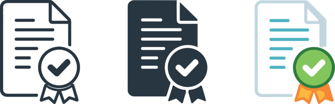 Privacy management context represented by a document page icon bearing a check seal indicating acknowledged consent for data