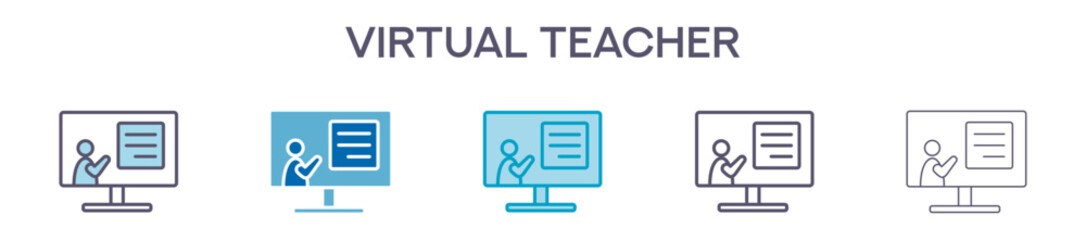 Fototapeta premium Interactive Content Element For Design Graphic - Multi Styles. Vector Illustration Of Two Colored And Black. Multiple Icons Designs Can Be Used For Mobile, Ui, Web 