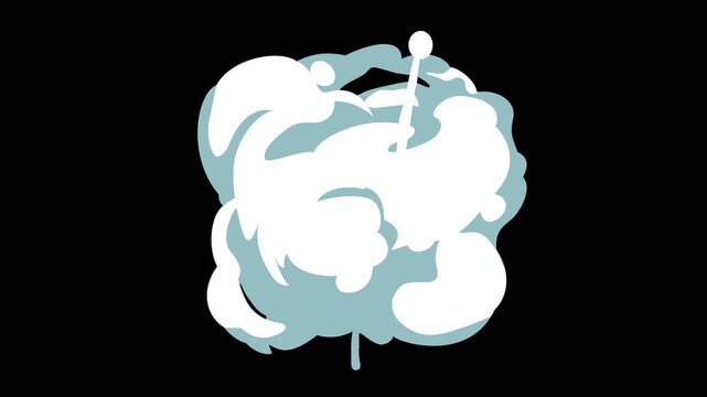 2D cartoon comic style smoke effect collection with alpha channel