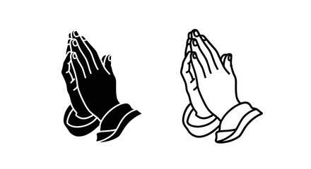Obraz premium Praying hands symbol religious faith prayer Vector