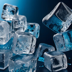 Obraz premium ice cubes isolated on white