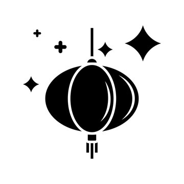 Lantern Icon Illustration. Lunar New Year Ornament Logo Vector
