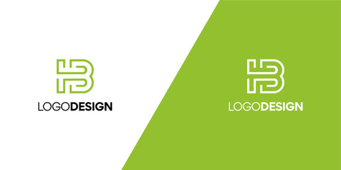 Creative and Modern Lettermark Logo Design A Minimalist and Abstract Geometric 'B' Symbol with the Text 'LOGODESIGN' - Ideal for Branding and Identity © Solonia