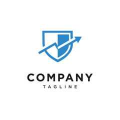 Naklejka premium Arrow Shield Investment Logo ICon Vector