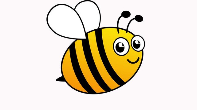 Bee flight animation. Cute bumblebee animated video.