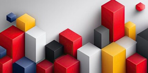 Obraz premium Abstract Geometric Composition Of Colorful Cubes