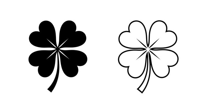 Shamrock clipart four leaf clover vector illustration Vector