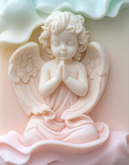 3-Dimensional Sculpture of a Tiny Praying Guardian Angel 4