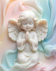 3-Dimensional Sculpture of a Tiny Praying Guardian Angel 3